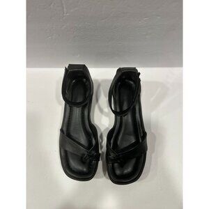 Women’s Black Platform Sandals Ankle Strap Block Heel Size 8.5